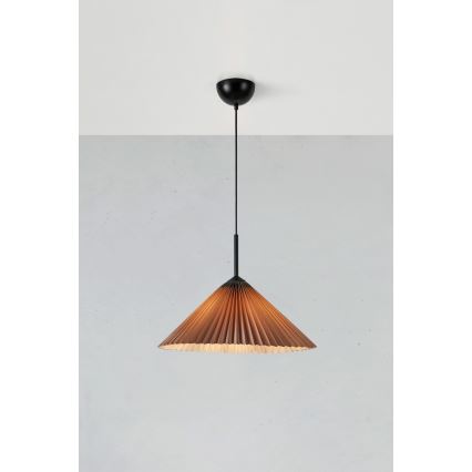 Markslöjd 108709 - Ljuskrona med textilsladd PLISADO 1xE27/40W/230V diameter 50 cm grå