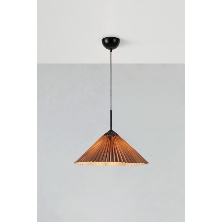 Markslöjd 108709 - Ljuskrona med textilsladd PLISADO 1xE27/40W/230V diameter 50 cm grå