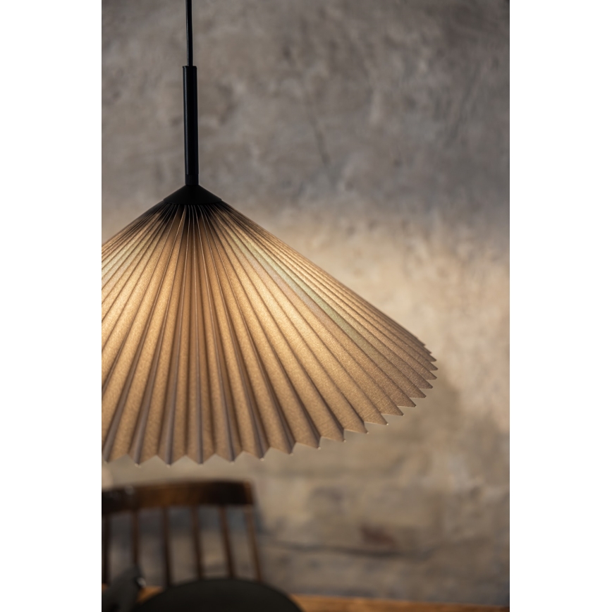 Markslöjd 108709 - Ljuskrona med textilsladd PLISADO 1xE27/40W/230V diameter 50 cm grå