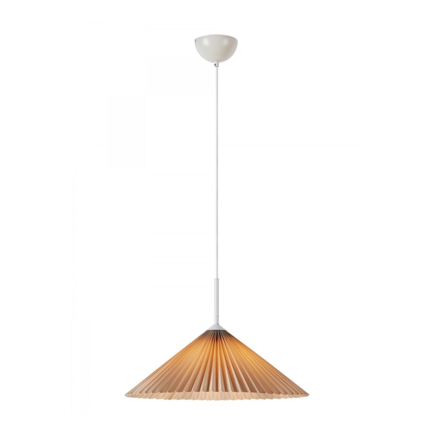 Markslöjd 108710 - Ljuskrona med textilsladd PLISADO 1xE27/40W/230V diameter 50 cm beige