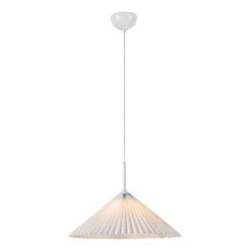Markslöjd 108711 - Ljuskrona med textilsladd PLISADO 1xE27/40W/230V diameter 50 cm vit