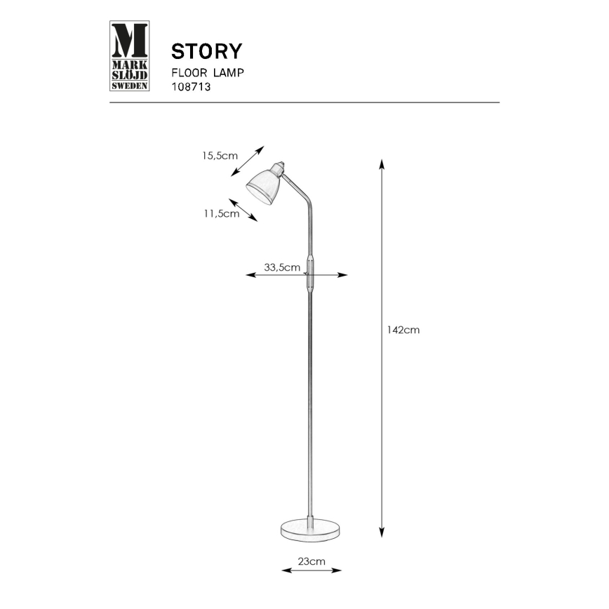 Markslöjd 108713 - Golvlampa STORY 1xE14/40W/230V svart