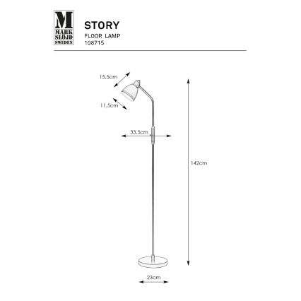 Markslöjd 108715 - Golvlampa STORY 1xE14/40W/230V mässing