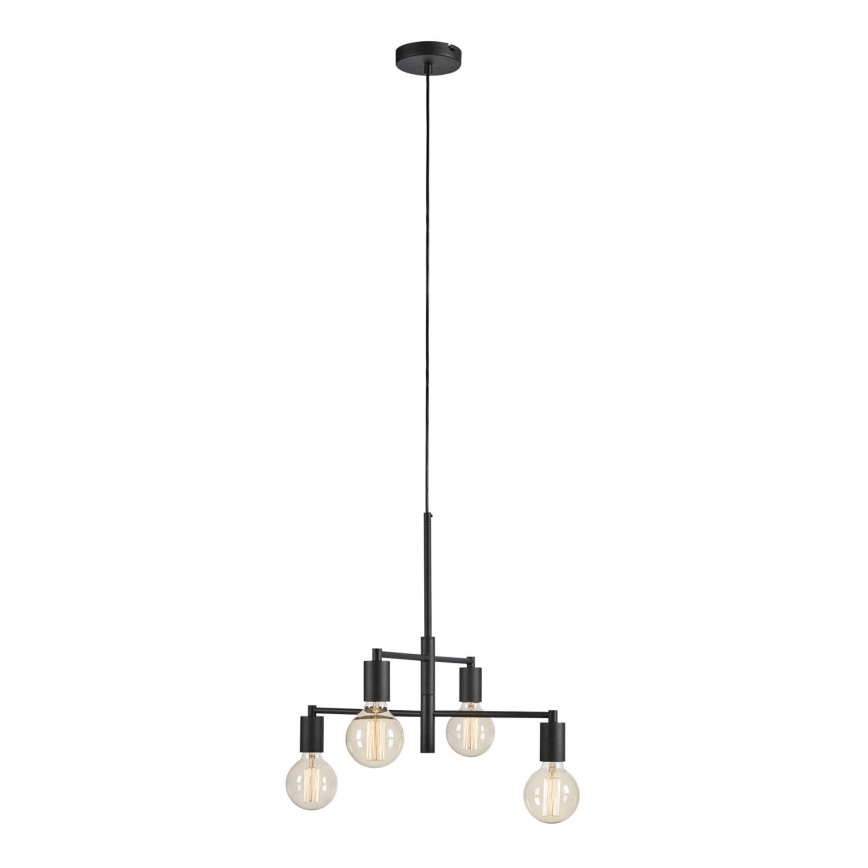 Markslöjd 108716 - Ljuskrona med textilsladd CIELO 4xE27/40W/230V svart