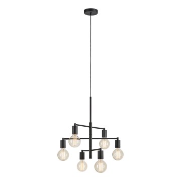Markslöjd 108717 - Ljuskrona med textilsladd CIELO 6xE27/40W/230V svart