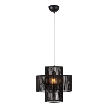 Markslöjd 108766 - Ljuskrona med textilsladd SOGA 1xE27/40W/230V svart