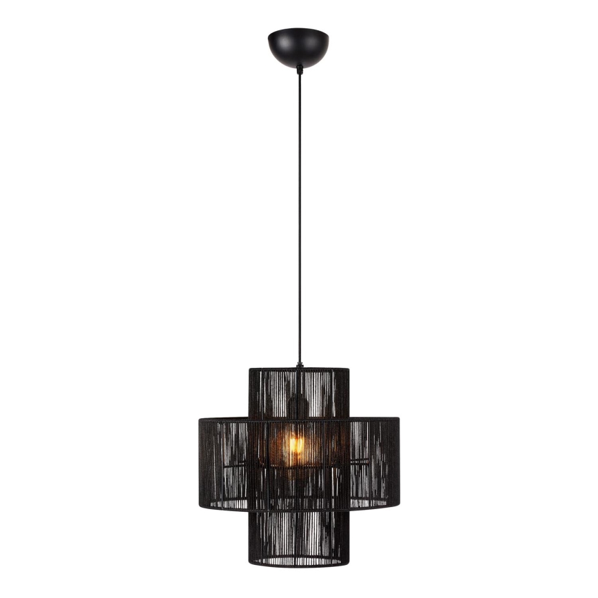 Markslöjd 108766 - Ljuskrona med textilsladd SOGA 1xE27/40W/230V svart
