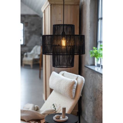 Markslöjd 108766 - Ljuskrona med textilsladd SOGA 1xE27/40W/230V svart
