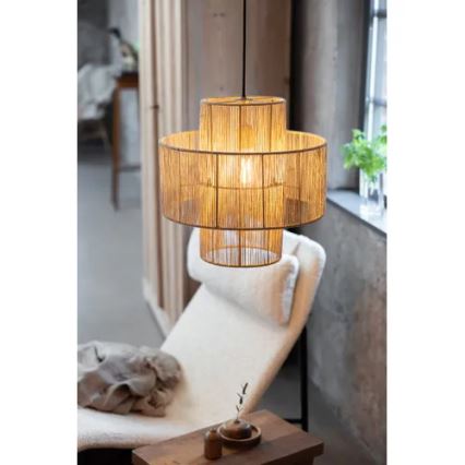 Markslöjd 108767 - Ljuskrona med textilsladd SOGA 1xE27/40W/230V guld