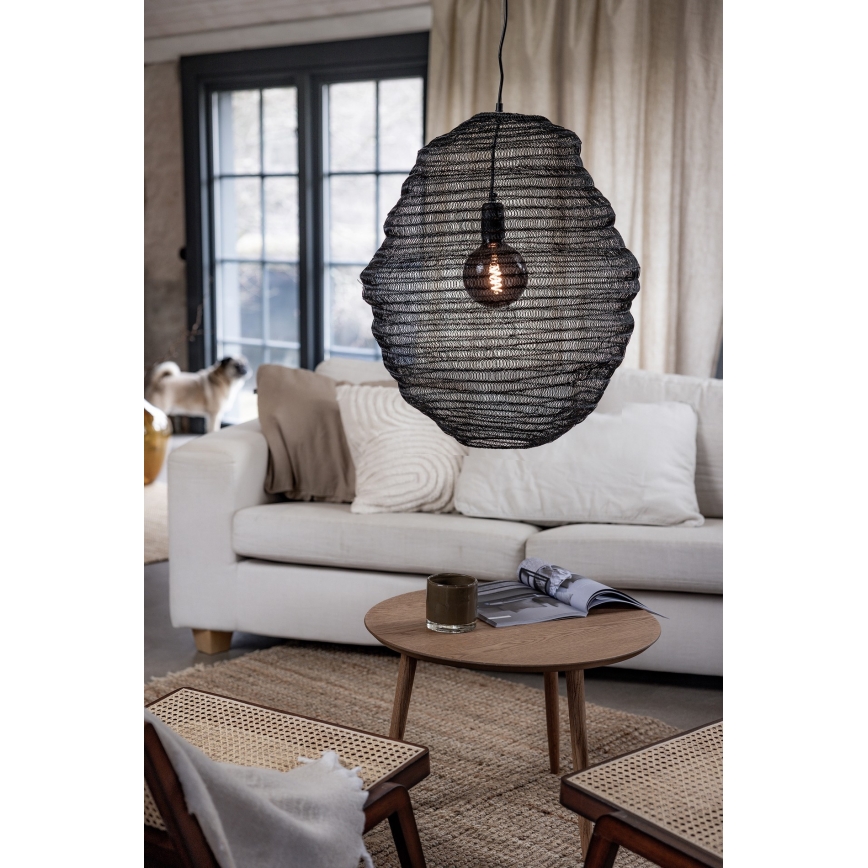 Markslöjd 108772 - Ljuskrona med textilsladd TAZZA 1xE27/40W/230V svart
