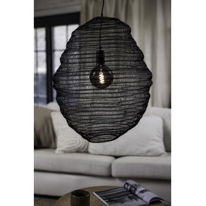 Markslöjd 108772 - Ljuskrona med textilsladd TAZZA 1xE27/40W/230V svart