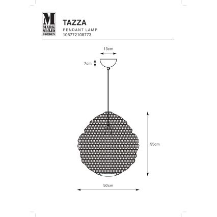Markslöjd 108772 - Ljuskrona med textilsladd TAZZA 1xE27/40W/230V svart