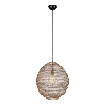 Markslöjd 108773 - Ljuskrona med textilsladd TAZZA 1xE27/40W/230V guld