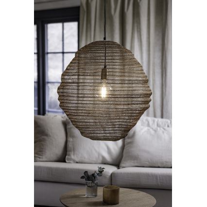 Markslöjd 108773 - Ljuskrona med textilsladd TAZZA 1xE27/40W/230V guld