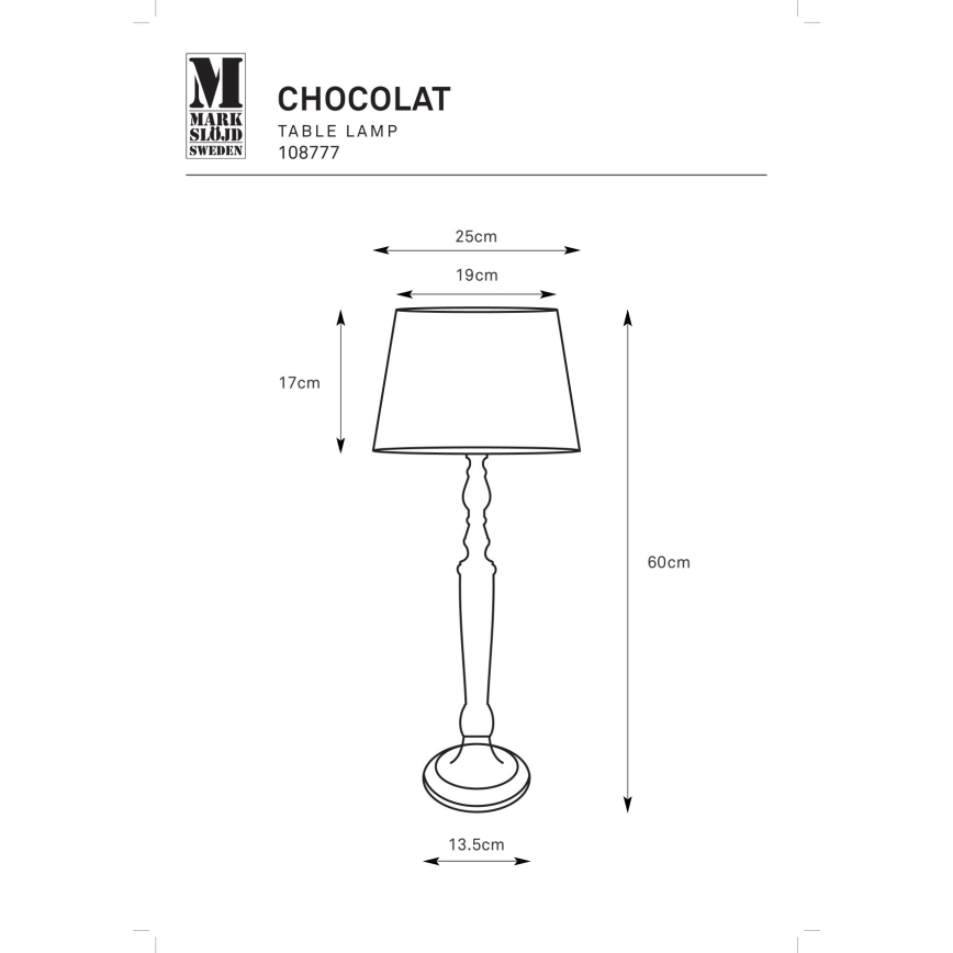 Markslöjd 108777 - Golvlampa CHOCOLAT 1xE27/40W/230V brun/beige