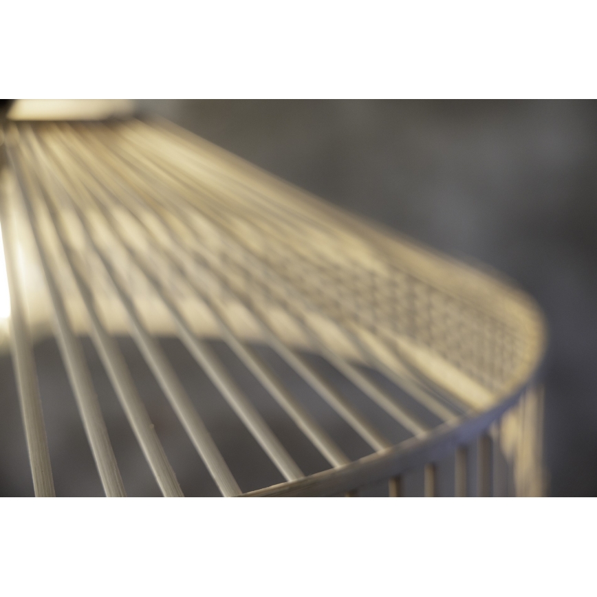 Markslöjd 108783 - Ljuskrona med textilsladd TAPA 1xE27/40W/230V beige/Bambu