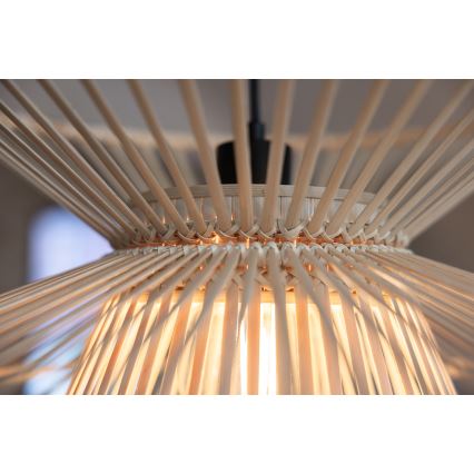 Markslöjd 108785 - Ljuskrona med textilsladd DUPLICI 1xE27/40W/230V beige/Bambu