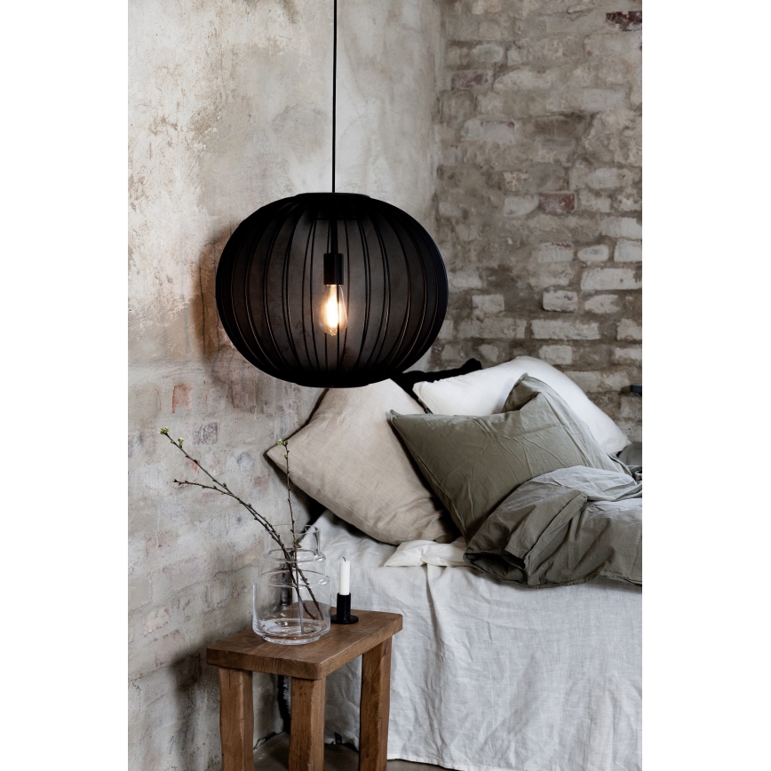 Markslöjd 108791 - Ljuskrona med textilsladd FORENCE 1xE27/40W/230V diameter 50 cm svart