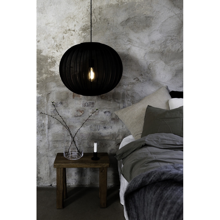Markslöjd 108791 - Ljuskrona med textilsladd FORENCE 1xE27/40W/230V diameter 50 cm svart