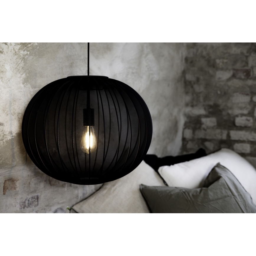 Markslöjd 108791 - Ljuskrona med textilsladd FORENCE 1xE27/40W/230V diameter 50 cm svart