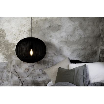 Markslöjd 108791 - Ljuskrona med textilsladd FORENCE 1xE27/40W/230V diameter 50 cm svart
