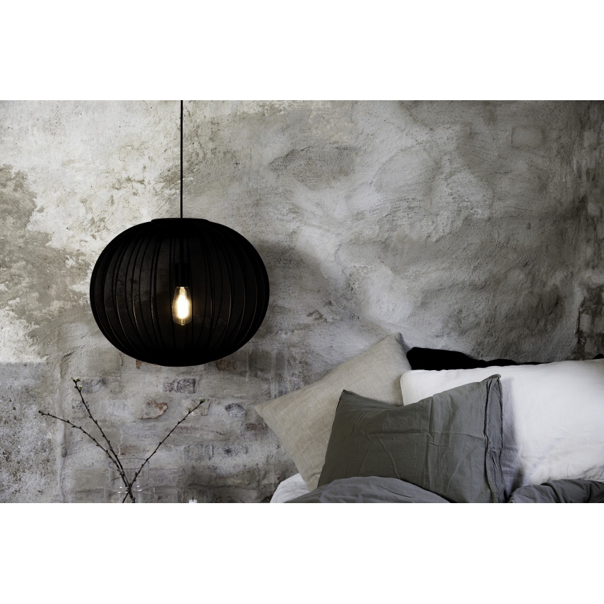 Markslöjd 108791 - Ljuskrona med textilsladd FORENCE 1xE27/40W/230V diameter 50 cm svart