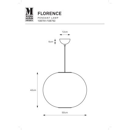 Markslöjd 108791 - Ljuskrona med textilsladd FORENCE 1xE27/40W/230V diameter 50 cm svart
