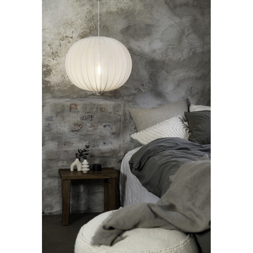 Markslöjd 108792 - Ljuskrona med textilsladd FORENCE 1xE27/40W/230V diameter 50 cm vit