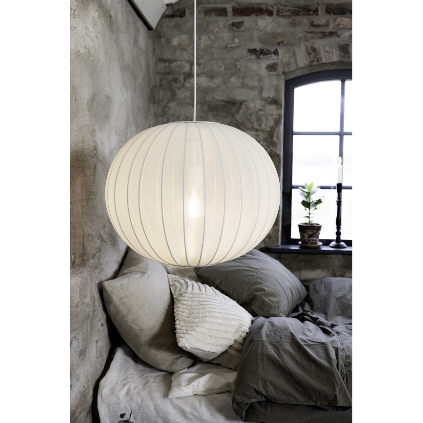 Markslöjd 108792 - Ljuskrona med textilsladd FORENCE 1xE27/40W/230V diameter 50 cm vit