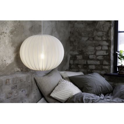 Markslöjd 108792 - Ljuskrona med textilsladd FORENCE 1xE27/40W/230V diameter 50 cm vit