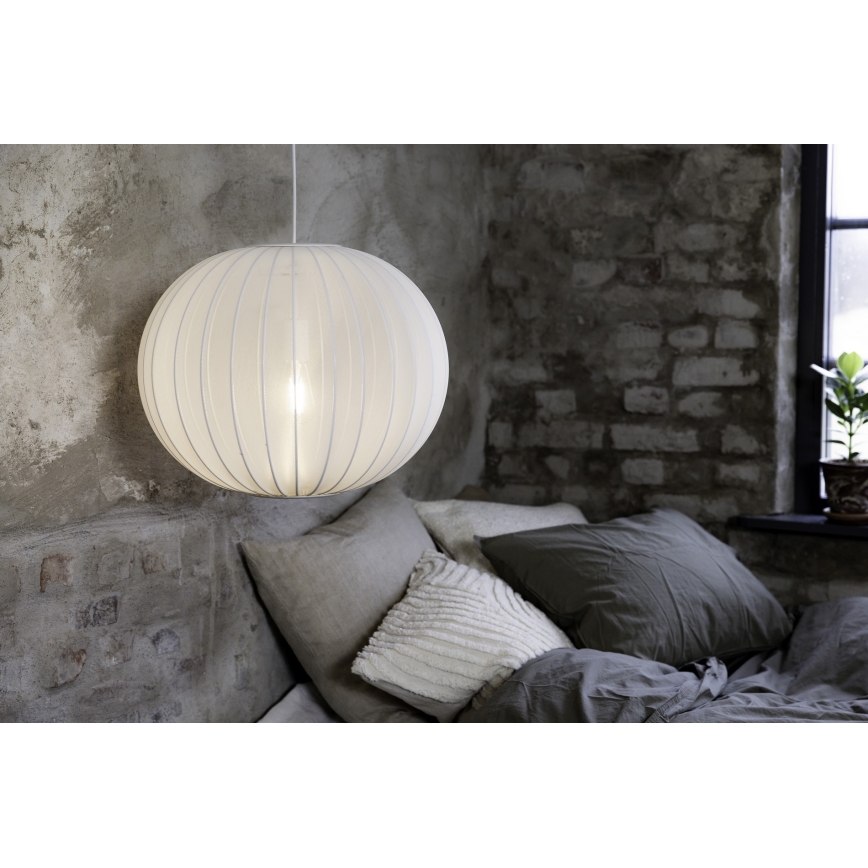 Markslöjd 108792 - Ljuskrona med textilsladd FORENCE 1xE27/40W/230V diameter 50 cm vit