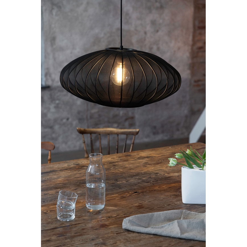 Markslöjd 108793 - Ljuskrona med textilsladd FORENCE 1xE27/40W/230V diameter 60 cm svart