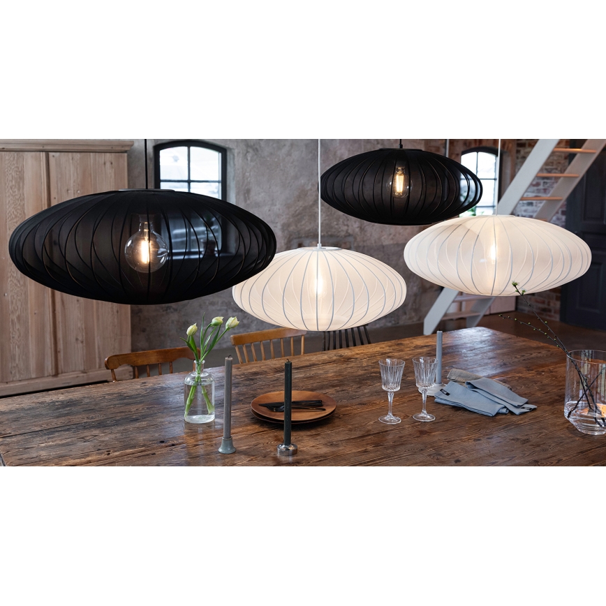 Markslöjd 108793 - Ljuskrona med textilsladd FORENCE 1xE27/40W/230V diameter 60 cm svart