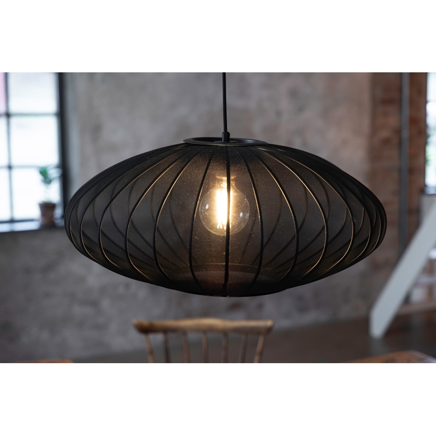 Markslöjd 108793 - Ljuskrona med textilsladd FORENCE 1xE27/40W/230V diameter 60 cm svart