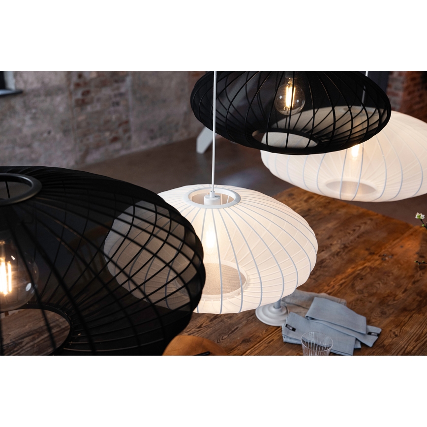 Markslöjd 108794 - Ljuskrona med textilsladd FORENCE 1xE27/40W/230V diameter 60 cm vit