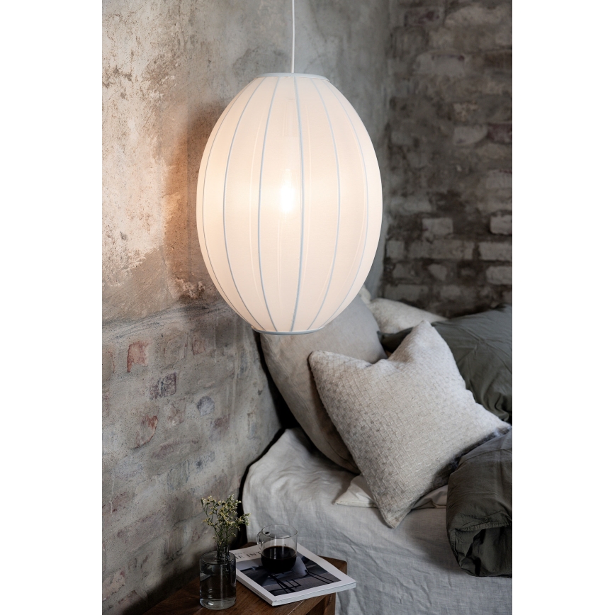 Markslöjd 108796 - Ljuskrona med textilsladd FLORENCE 1xE27/40W/230V vit
