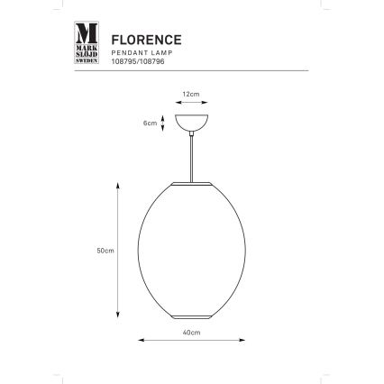 Markslöjd 108796 - Ljuskrona med textilsladd FLORENCE 1xE27/40W/230V vit