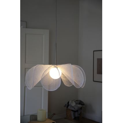 Markslöjd 108818 - Ljuskrona med textilsladd STYRKA 1xE27/40W/230V diameter 75 cm vit
