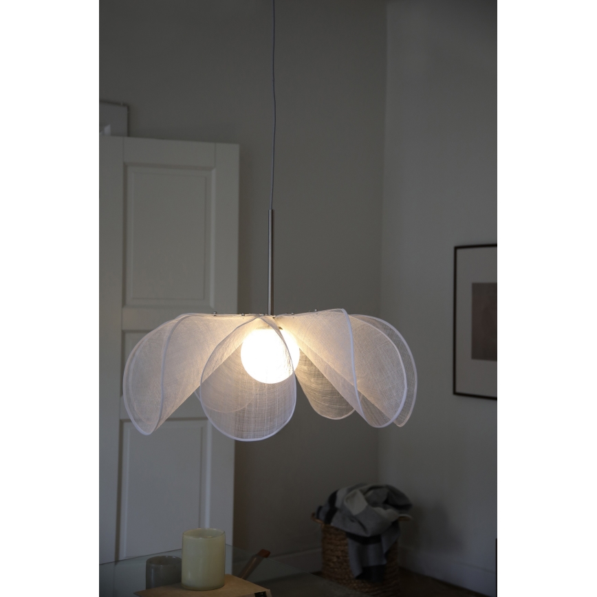 Markslöjd 108818 - Ljuskrona med textilsladd STYRKA 1xE27/40W/230V diameter 75 cm vit
