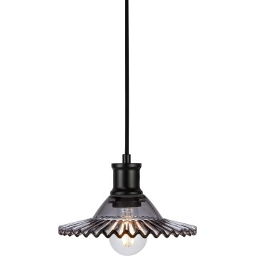 Markslöjd 108854 - Ljuskrona med textilsladd NOVIA 1xE27/40W/230V svart/rökig