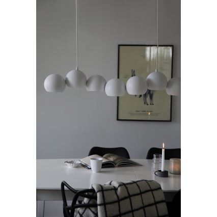 Markslöjd 108859 - Ljuskrona med textilsladd CUPOLO 7xE14/40W/230V vit