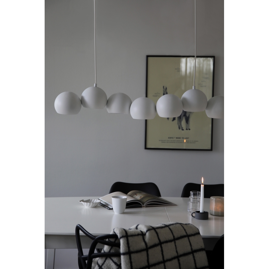 Markslöjd 108859 - Ljuskrona med textilsladd CUPOLO 7xE14/40W/230V vit
