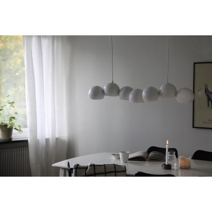 Markslöjd 108859 - Ljuskrona med textilsladd CUPOLO 7xE14/40W/230V vit