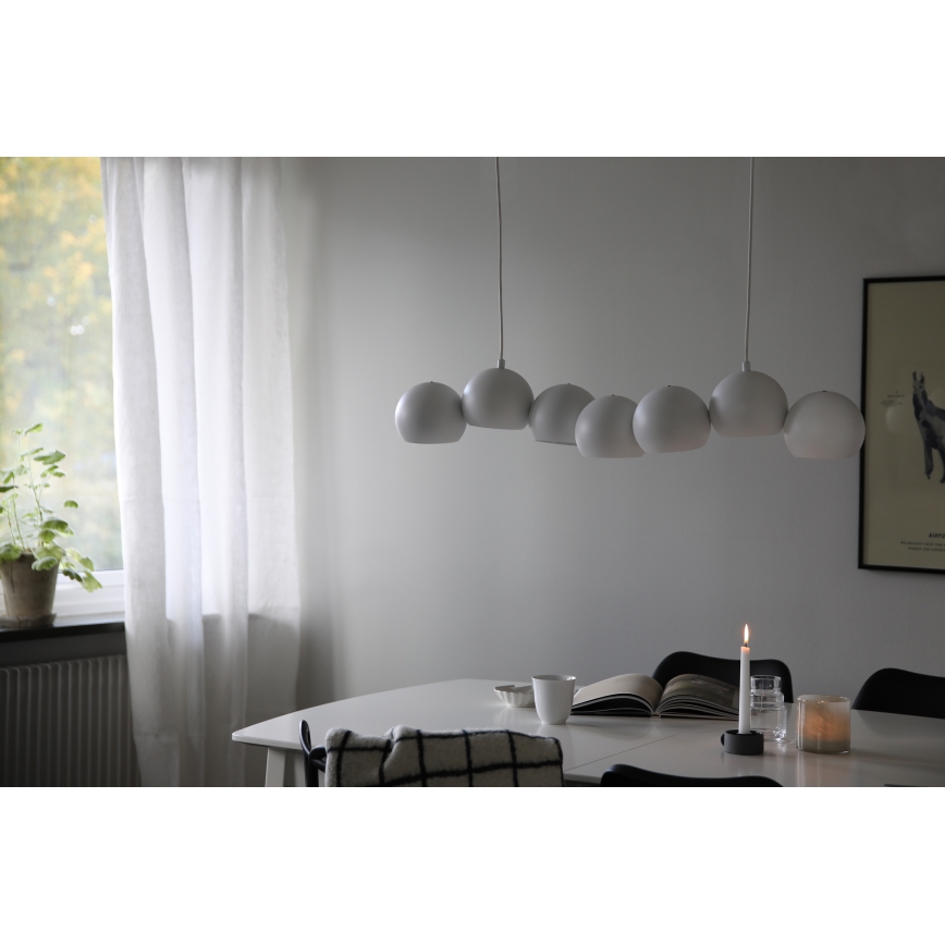 Markslöjd 108859 - Ljuskrona med textilsladd CUPOLO 7xE14/40W/230V vit