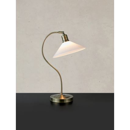 Markslöjd 108863 - Bordslampa VELA 1xE27/40W/230V mässing/vit