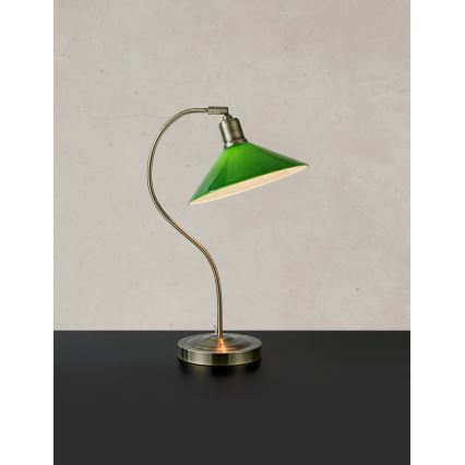 Markslöjd 108864 - Bordslampa VELA 1xE27/40W/230V mässing/grön