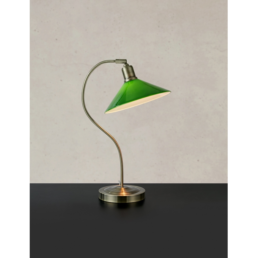 Markslöjd 108864 - Bordslampa VELA 1xE27/40W/230V mässing/grön