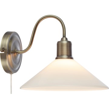 Markslöjd 108865 - Vägglampa VELA 1xE27/40W/230V mässing/vit