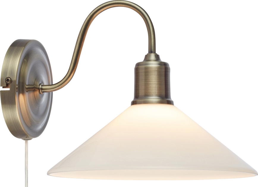 Markslöjd 108865 - Vägglampa VELA 1xE27/40W/230V mässing/vit