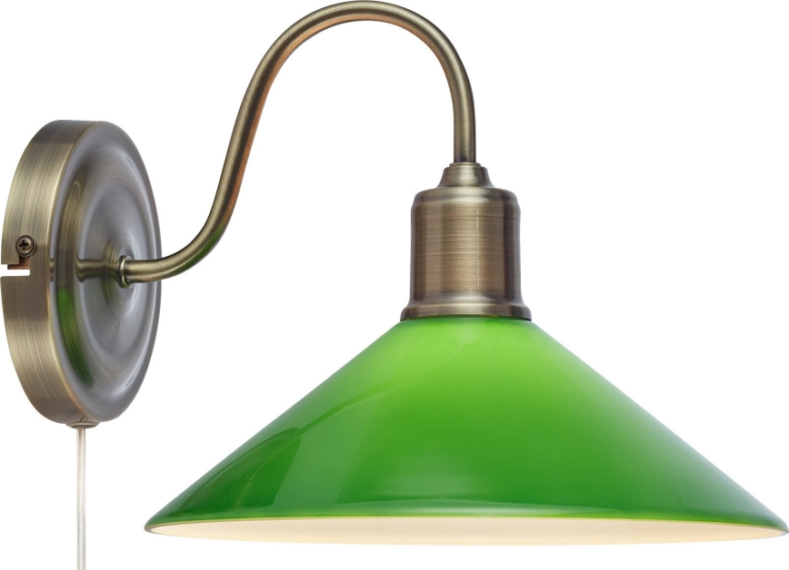 Markslöjd 108866 - Vägglampa VELA 1xE27/40W/230V mässing/grön